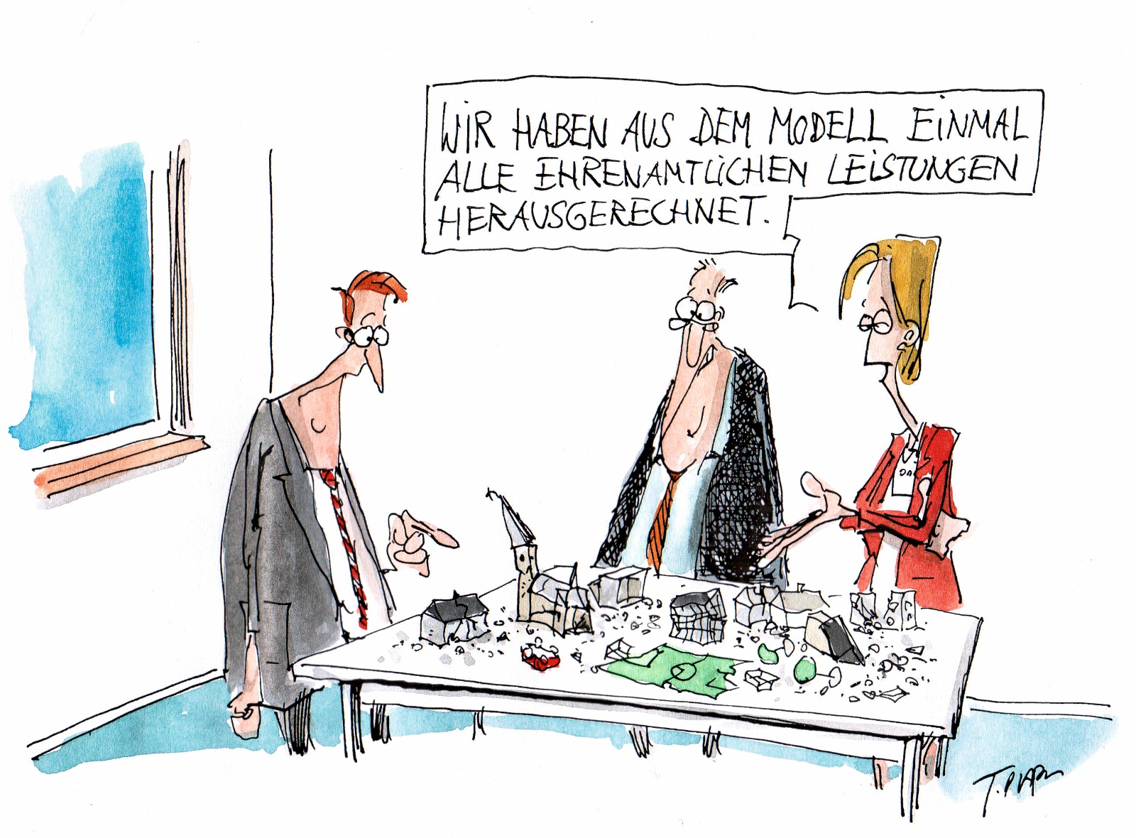 Karikatur Kirche ohne Ehrenamt