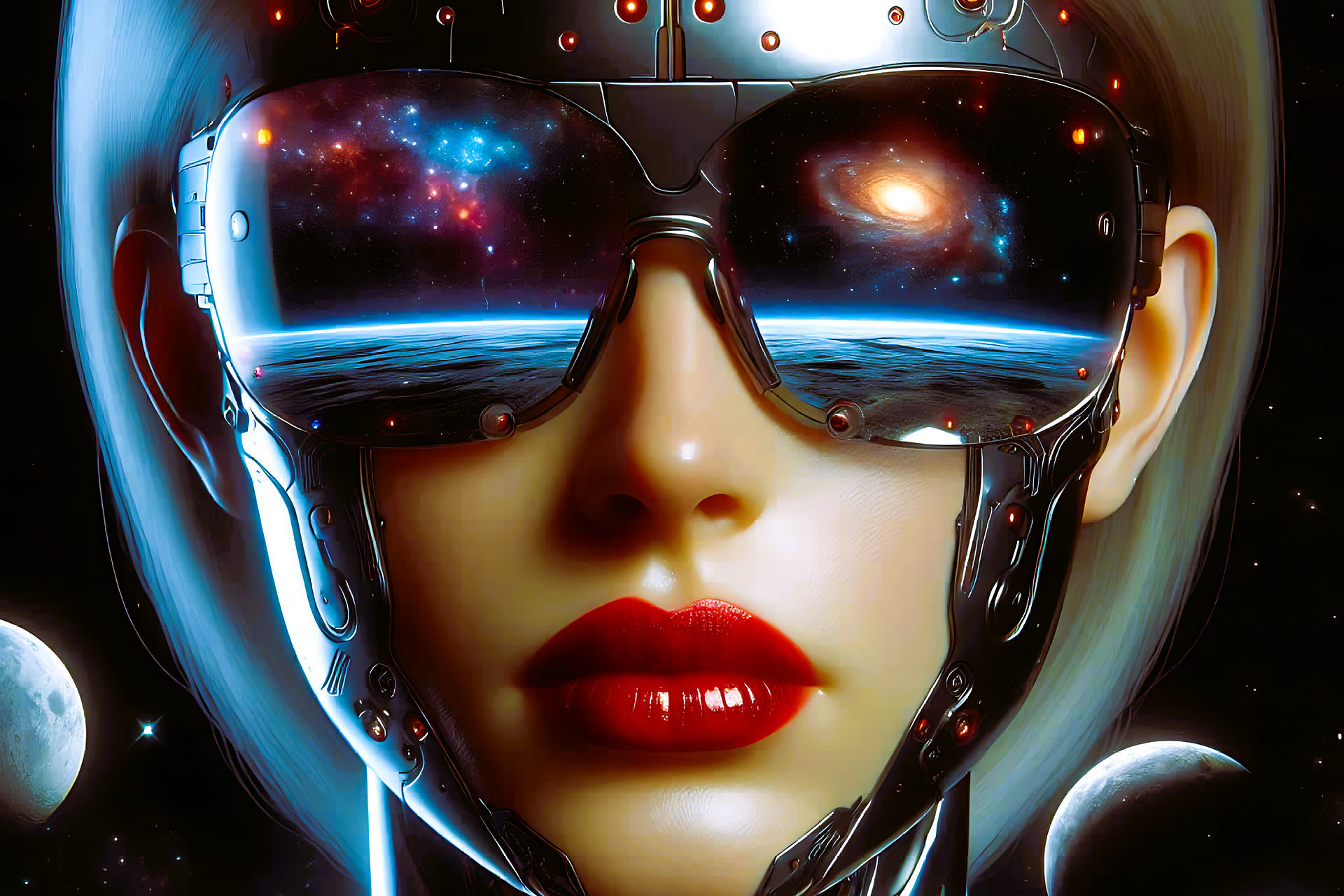 künstliche Frau mit Sonnenbrille